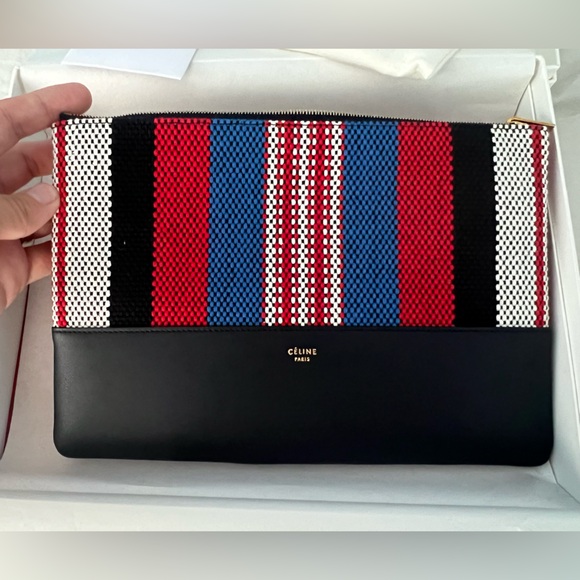 Celine Blue and Red clutch - Picture 1 of 14